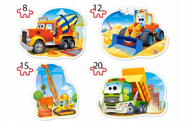 Puzzle maxi 4w1 Pojazdy Budowlane Castorland_2