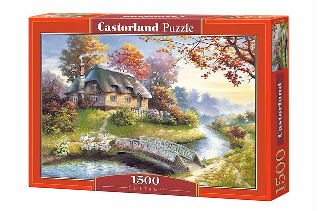 Puzzle 1500 Układanka Domek CHATKA Most Krajobraz Widok 9+ Castor