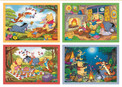 Zestaw 4w1 Puzzle Disney Supercolor: Kubuś Puchatek