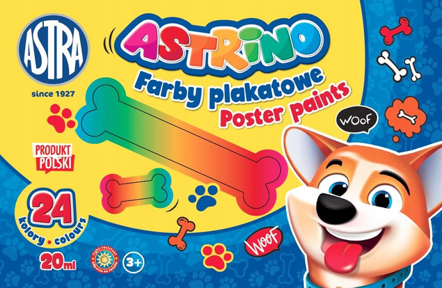 Farby Plakatowe 24 Kolory Astrino 20 ml Astra