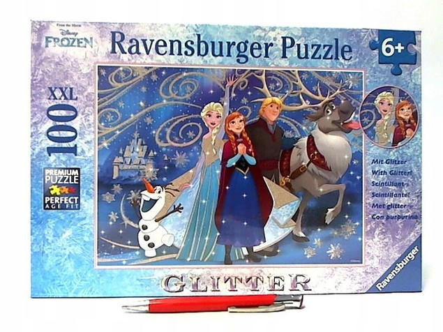 Puzzle 100 Kraina Lodu Błyszczący śnieg XXL brokat