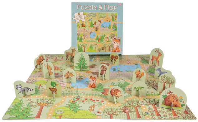 Puzzle z Grą Lis w Lesie 2w1 | Układanka i Planszówka Edukacyjna FSC