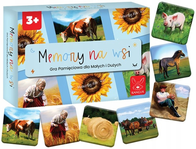 Gra Planszowa Memory Na Wsi dla Dzieci 3+ Kangur Edukacyjna