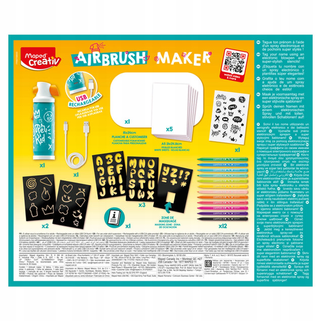 Zestaw Kreatywny AIRBRUSH Maker Spray Do Graffiti Na Akumulator 4+ Maped