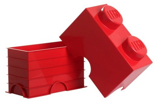 Pojemnik LEGO Storage Brick 2 Czerwony na Klocki i Zabawki