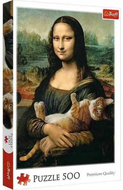 PUZZLE MONA LISA I KOT MRUCZEK 500 ELEMENTÓW TREFL