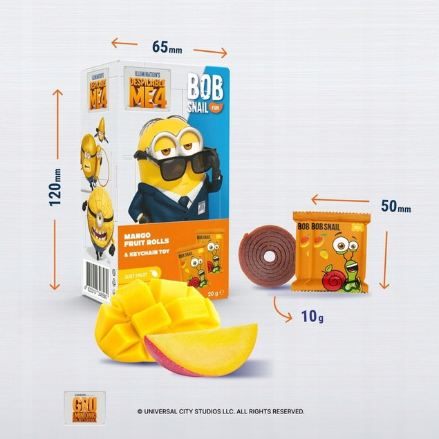 Przekąski Roll, mango 20 g + brelok Minionki | BOB SNAIL