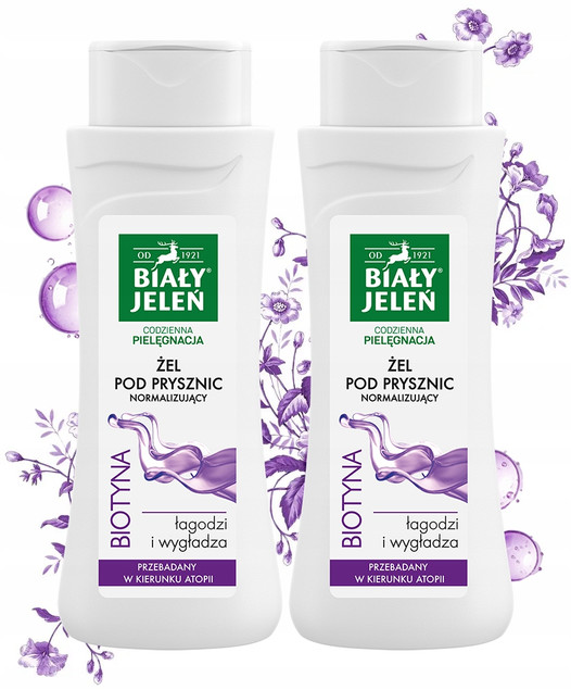 2x BIAŁY JELEŃ Żel Pod Prysznic BIOTYNA Ogranicza Złuszczanie 300ml