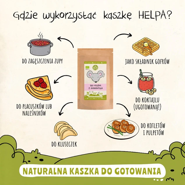 Bio Kaszka z Amarantusa 200 g HELPA eko, bez dodatku cukru, bezmleczna_5