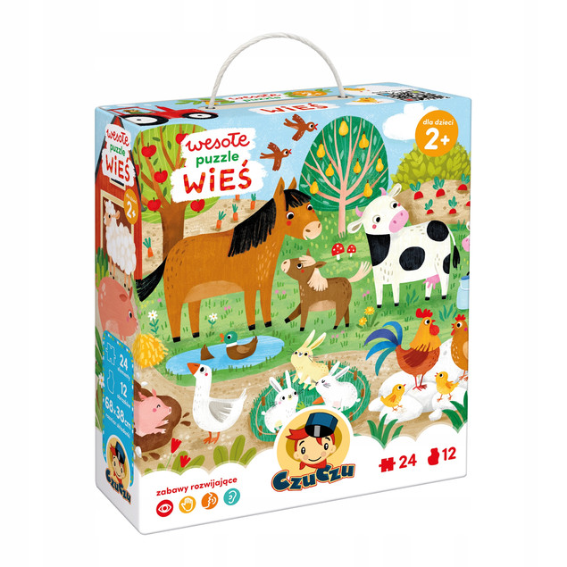 CZUCZU Wesołe Duże Puzzle Wieś 2+ Zwierzątka Edukacyjne