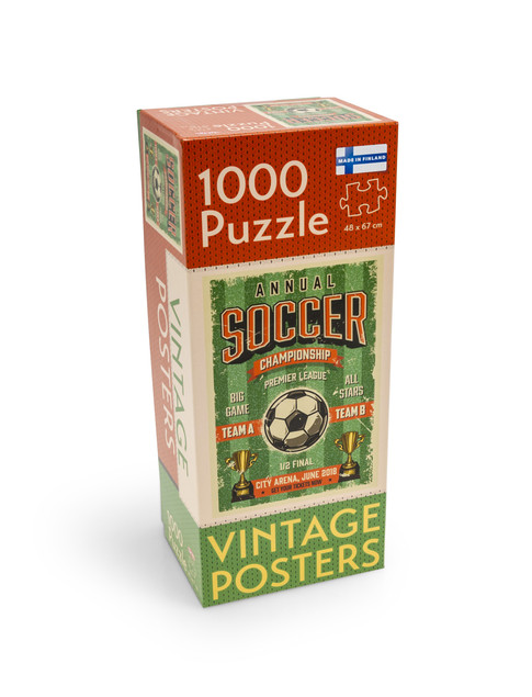 Puzzle 1000 Tactic Vintage Soccer Championship Retro Plakat Piłka Nożna