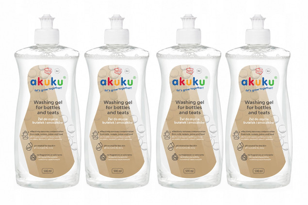 Żel do mycia butelek i smoczków Akuku 500 ml x4