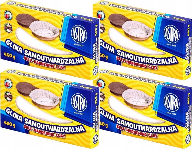 GLINA SAMOUTWARDZALNA 460g Biała ASTRA Plastyczna Do Form Rzeźbiarskich x4