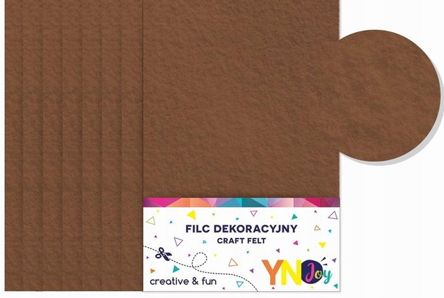 Filc w Arkuszu Interdruk 20x30 cm Brązowy 1 mm – Materiał do Rękodzieła DIY