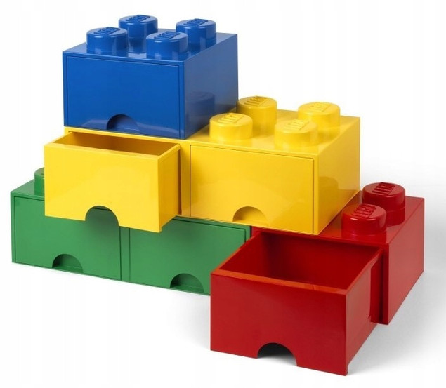 LEGO Pojemnik z Szufladami Klocek 2x4 Niebieski Organizer