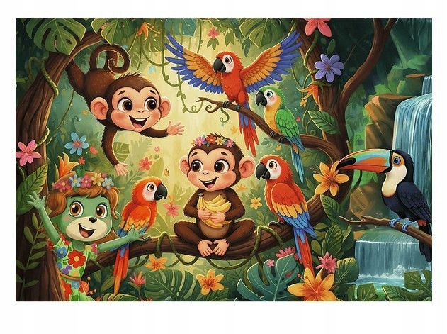 Puzzle 100 Inspired by Nature: Małpki i Przyjaciele Trefliki TREFL