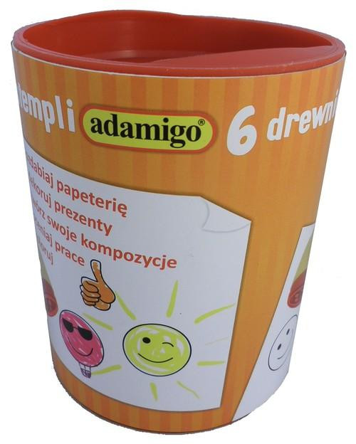 Adamigo Drewniane Stemple Buźki Emotki 6 szt. z Tusze 6946