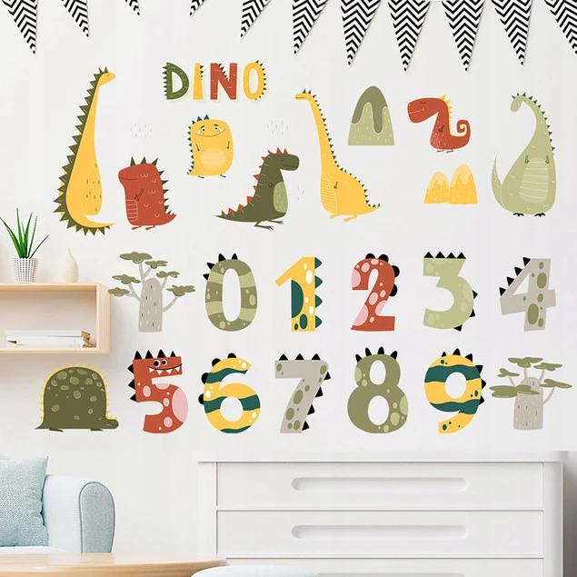Samoprzylepne cyfry dinozaury