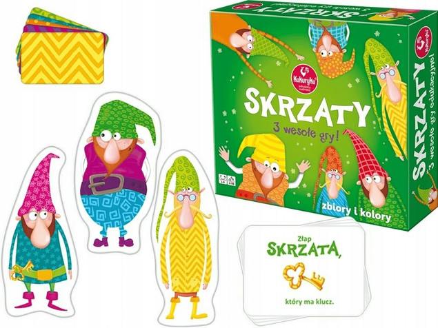 Gra Planszowa Skrzaty Kukuryku 3w1 Rodzinna Zręcznościowa