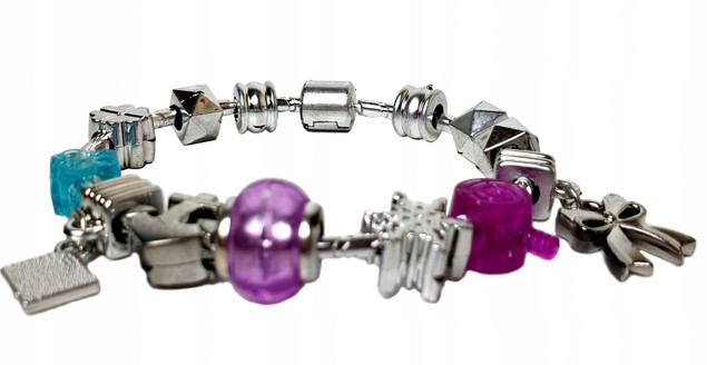 Kreatywny Zestaw do Robienia Bransoletek Charms DIY dla Dziewczynek 18 Elementów