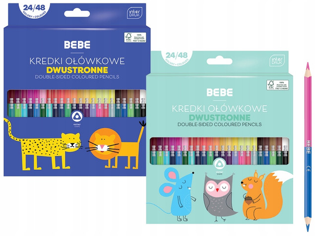Kredki ołówkowe dwustronne BB Kids 24/48 kol.