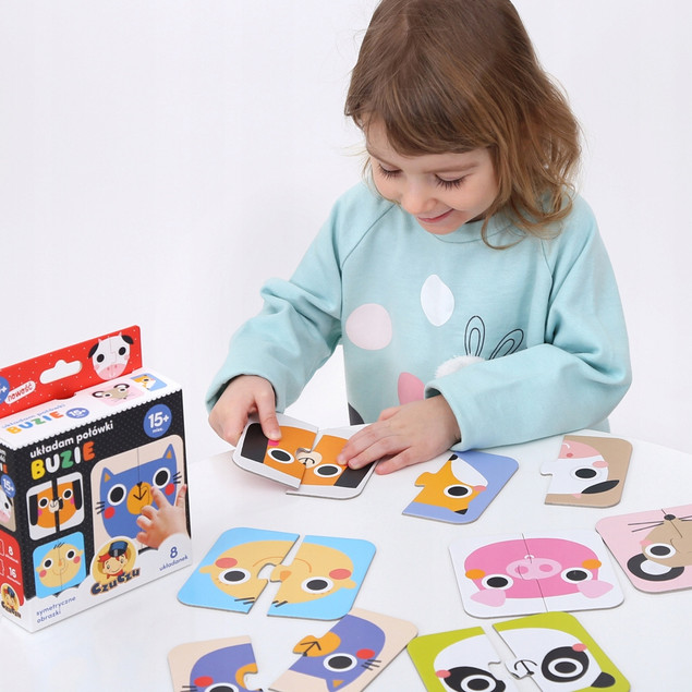 Puzzle Układam Połówki Buzie Układanka Edukacyjna 16el. 15M+ CzuCzu