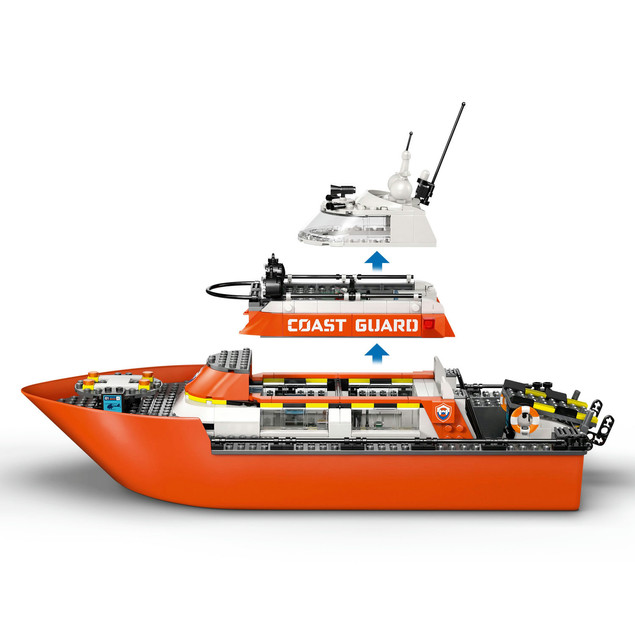 LEGO City 60504 Łódź Ratunkowa i Helikopter Straży Przybrzeżnej - Zestaw Akcji