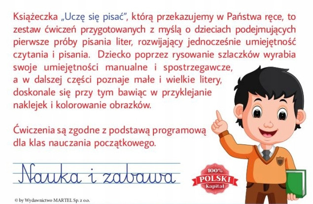 Uczę Się Pisać Ćwiczenia Nauka I Zabawa + Naklejki Plan Lekcji Martel