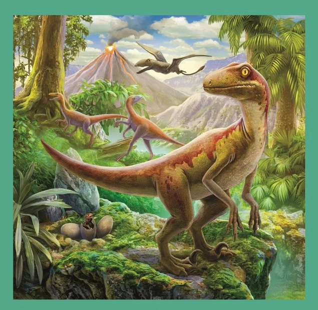 Puzzle 3w1 Układanka Niezwykły Świat Dinozaurów DINOZAURY Gady Trefl 34837