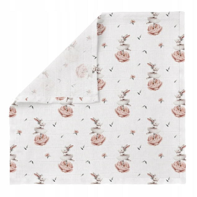 Pieluszka BAMBUSOWA Pielucha 40x40 KRÓLICZEK Ulewajka Bocioland BL196