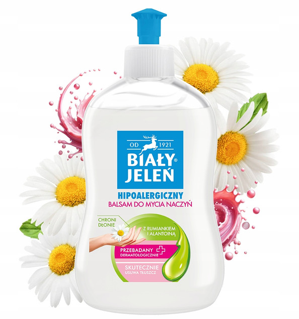 Balsam do mycia naczyń, hipoalergiczny z rumiankiem 500 ml | Biały Jeleń