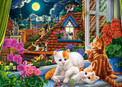 Puzzle 180 Układanka Dla Dzieci KOTKI W OKNIE Kwiaty Zwierzęta Koty Castor