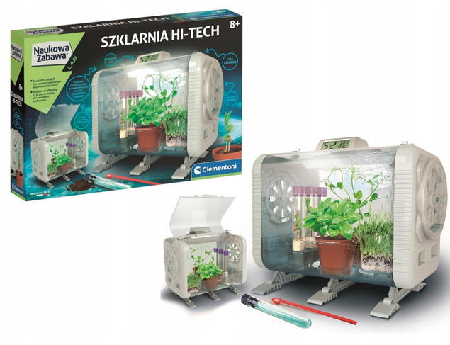 NAUKOWA ZABAWA Eko Nowoczesna Szklarnia Hi-Tech Dla Dzieci 8+ Clementoni