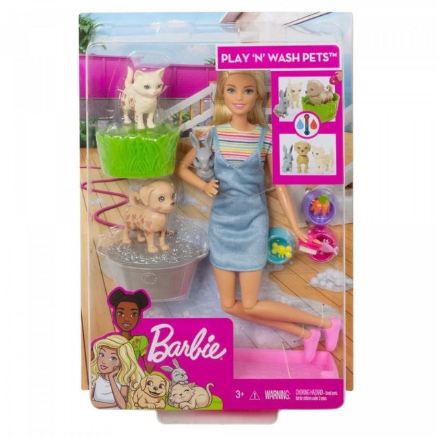 Lalka Barbie Kąpiel zwierzątek