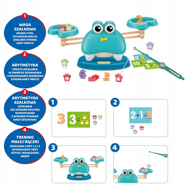 Askato Waga Arytmetyczna Krab 4W1 – Gra Edukacyjna Nauka Liczenia