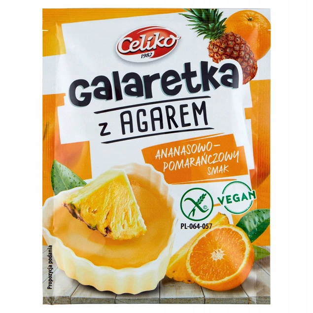 CELIKO galaretka z agarem o smaku ananasowo-pomarańczowym VEGAN 45g x2_2