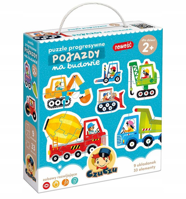 Puzzle Progresywne Pojazdy Na Budowie Układanka 2+ CzuCzu