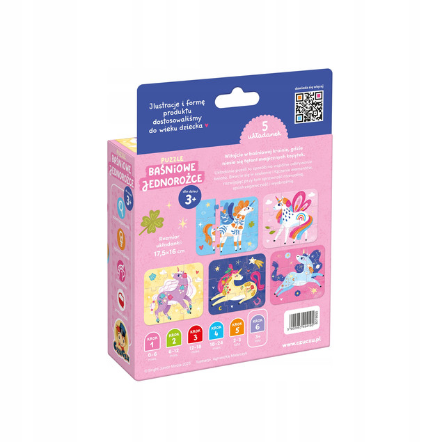 CzuCzu Puzzle Baśniowe Jednorożce 3+ (5 układanek, 45 el.)