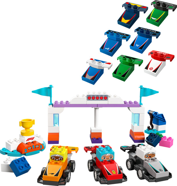 LEGO DUPLO Bolidy i Kierowcy F1 10445 Zestaw Wyścigowy dla Maluchów