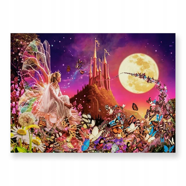 Puzzle 200 Układanka Magia WRÓŻKA Noc Motyle Góra Fantazja Bajka 7+ Castor