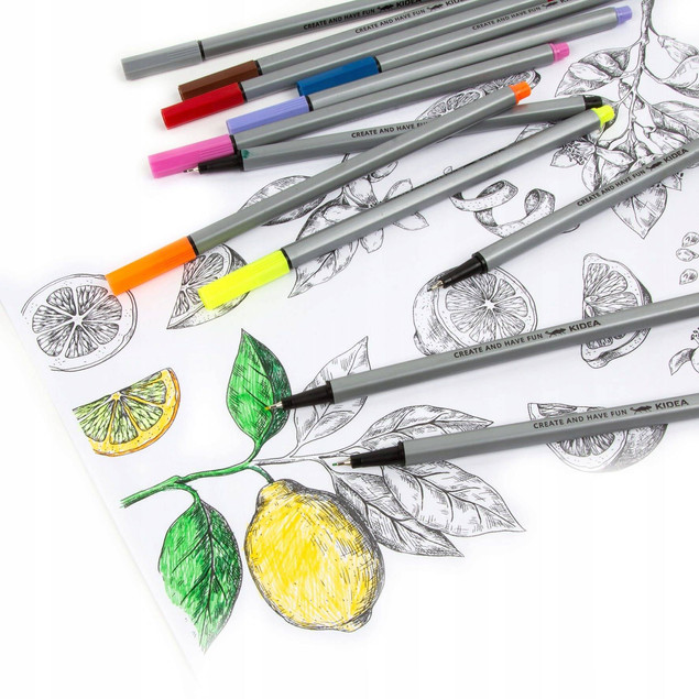 Cienkopisy 24 kolory, precyzyjna, cienka końcówka | Kidea