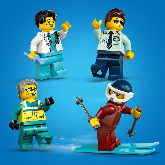 LEGO City 60465 Samolot Pogotowia Ratunkowego z Mobilnym Laboratorium i Skuterem Śnieżnym