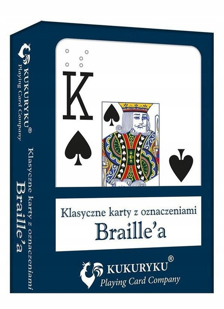 Karty do Gry z Braillem Niebieskie – 54 Karty dla Osób Niewidomych