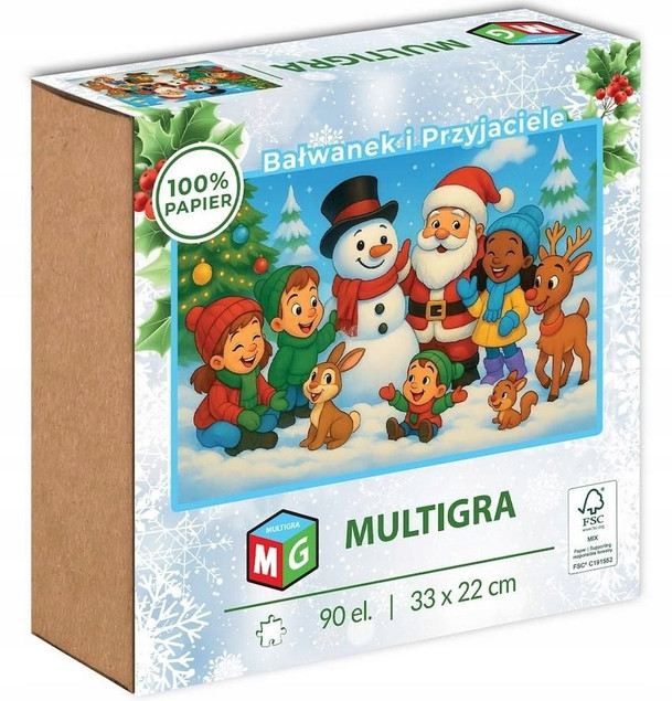 Puzzle 90 Układanka Święta BAŁWANEK i PRZYJACIELE Zima 4+ Multigra