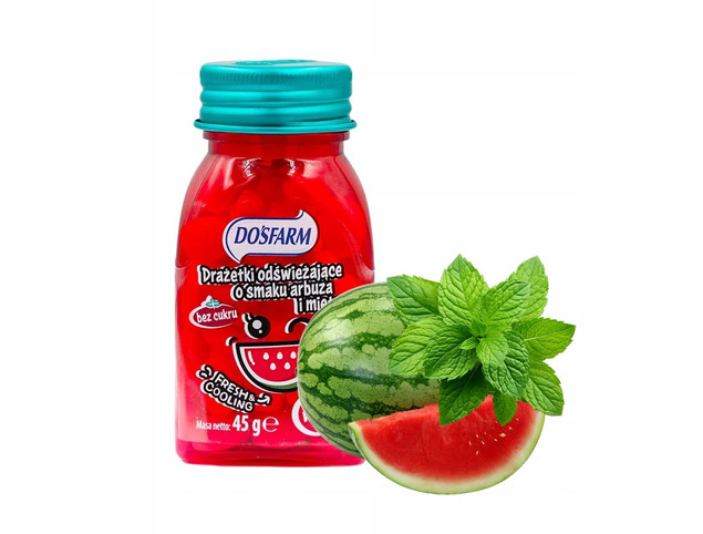 Cukierki Drażetki Odświeżające o Smaku ARBUZ MIĘTA Dosfarm 45g
