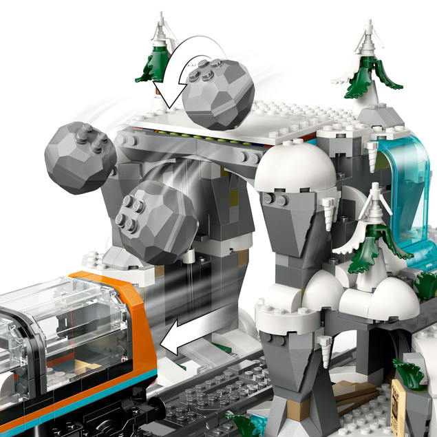 LEGO City 60470 Ekspres Polarny dla Odkrywców Arktyki – Zdalnie Sterowany Pociąg z Pługiem i Minifigurkami
