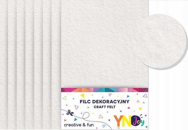 Filc Dekoracyjny A4 Biały Interdruk 1szt - Do Rękodzieła DIY