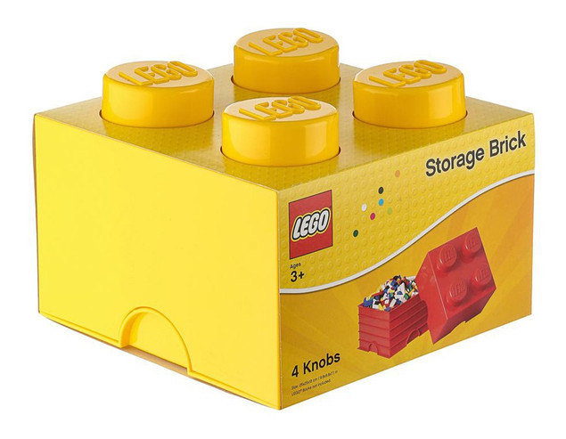 Pojemnik LEGO Klocek 4 Żółty 40031732 – Duży Organizer na Klocki i Zabawki