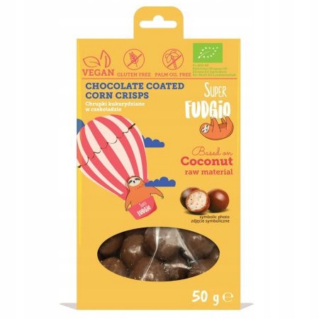 Chrupki kukurydziane w czekoladzie Super Fudgio 50 g bezglutenowe