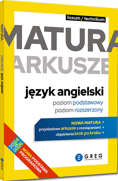 3w1 ARKUSZE MATURA 2026 Polski + Matematyka + Angielski GREG